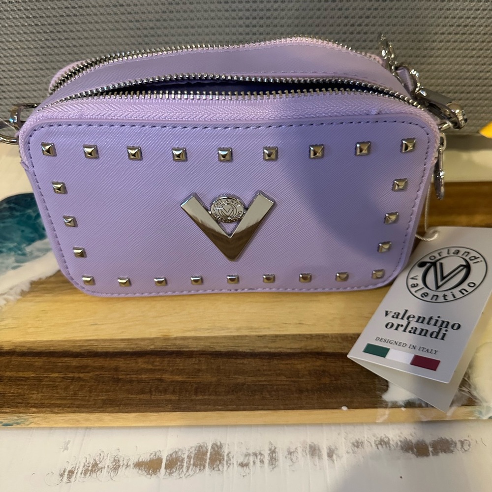 Valentino Orlandi Purple Studded Mini Bag